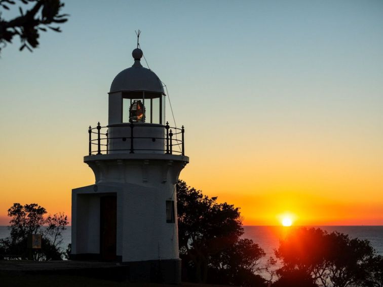 Ballina head lighthouse at sunrise